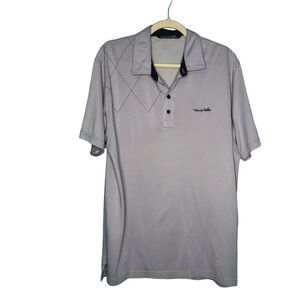 Travis Matthew Shirt Mens Extra Large Gray Polo Argyle Golf Performance Flaw